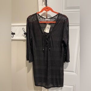 J Valdi Sheer Black Cover-up in XL